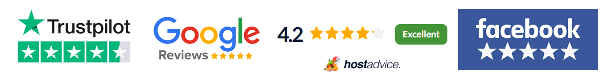 Customer reviews displayed from multiple social media platforms representing online feedback and engagement.